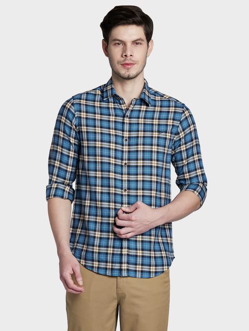 blue checkered casual shirt - 17802007 - Very Small Image - 1