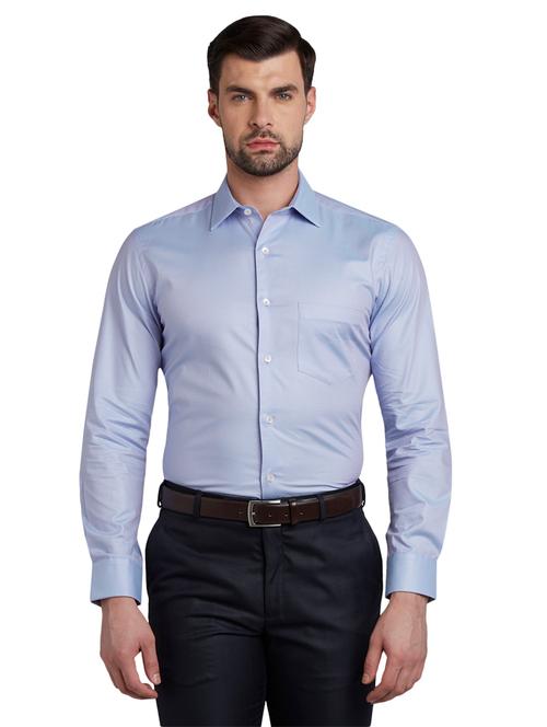 blue self design formal shirt - 17802025 - Very Small Image - 1
