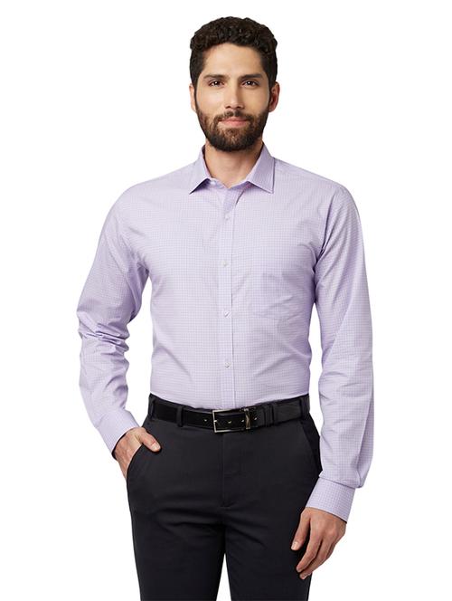 purple checkered formal shirt - 17802124 - Very Small Image - 1