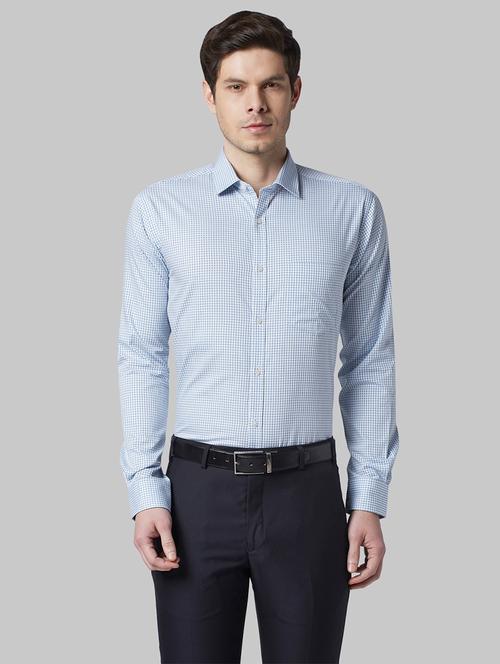 light blue checkered formal shirt - 17802135 - Very Small Image - 1
