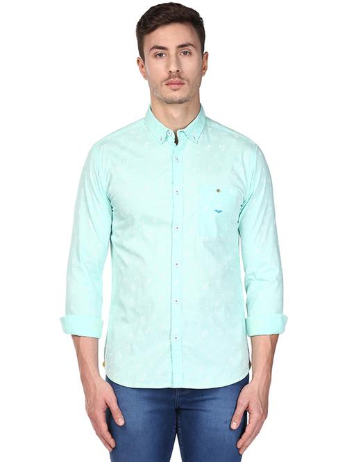 green printed casual shirt - 17802152 - Very Small Image - 1