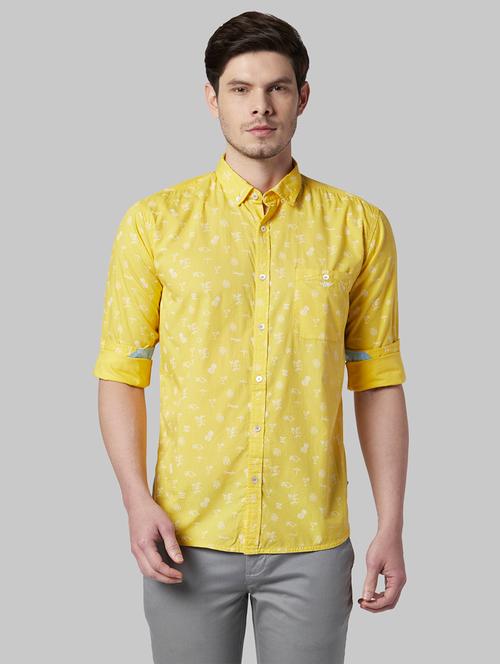yellow floral casual shirt - 17802154 - Very Small Image - 1