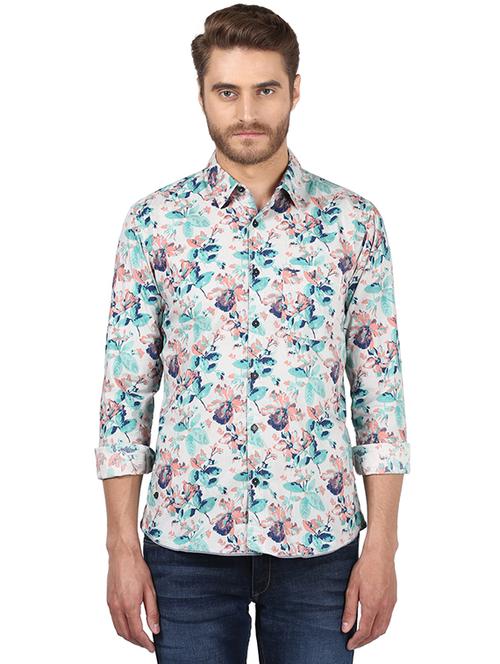 beige printed casual shirt - 17802160 - Very Small Image - 1