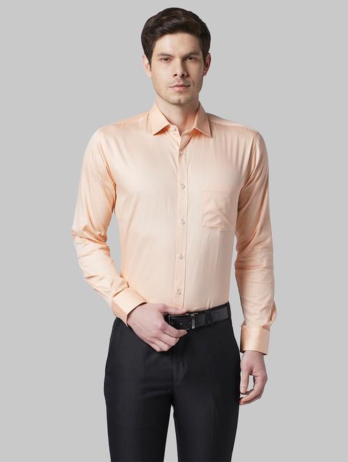 orange solid formal shirt - 17802181 - Very Small Image - 1