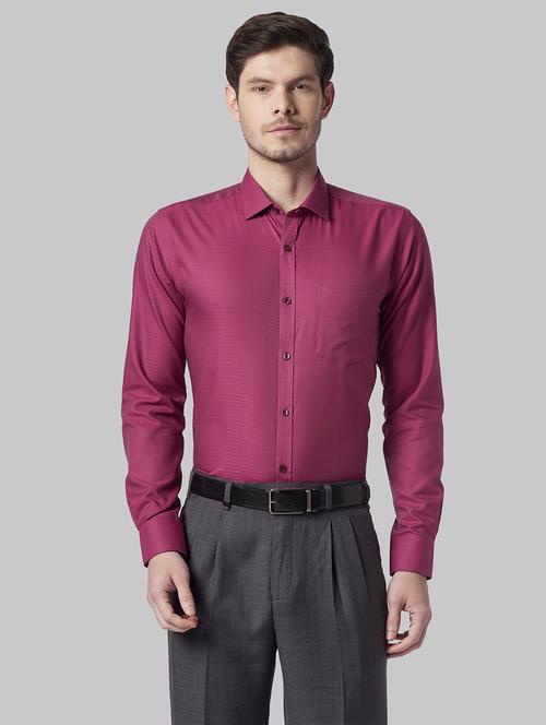 magenta self design formal shirt - 17802234 - Very Small Image - 1