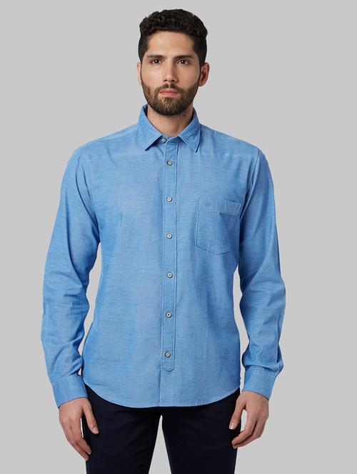 blue self design casual shirt - 17802375 - Very Small Image - 1