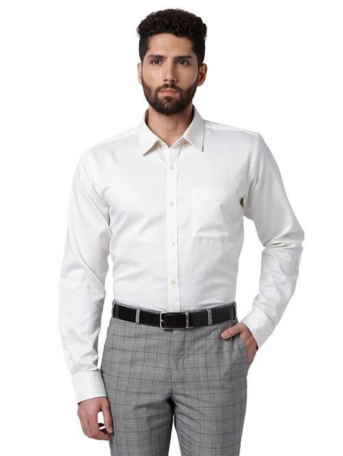 white solid formal shirt - 17802384 - Very Small Image - 1