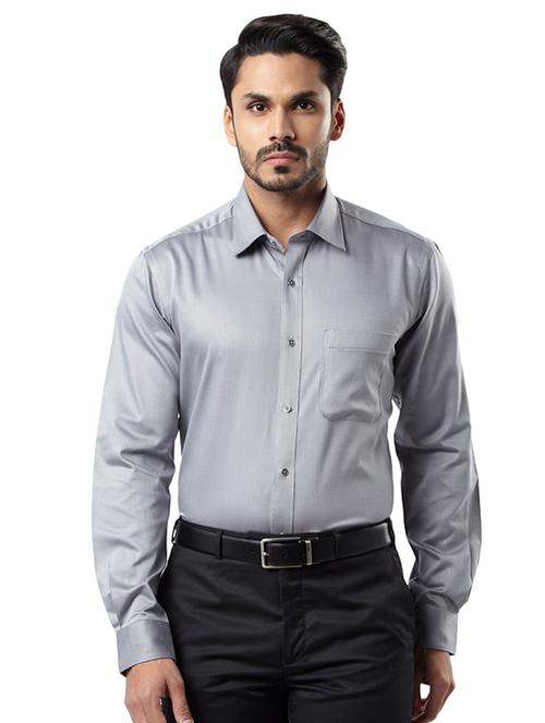 grey self design formal shirt - 17802557 - Very Small Image - 1