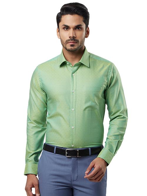 green self design formal shirt - 17802568 - Very Small Image - 1