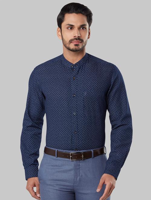 blue printed casual shirt - 17802634 - Very Small Image - 1