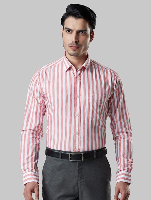 orange striped casual shirt - 17802663 - Very Small Image - 1