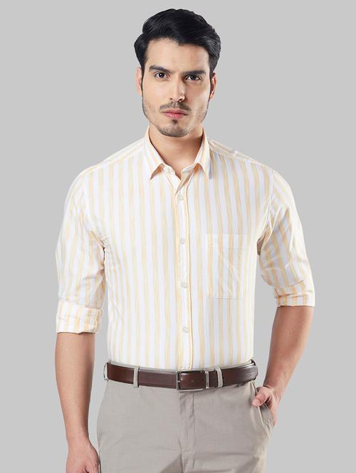 yellow striped casual shirt - 17802665 - Very Small Image - 1