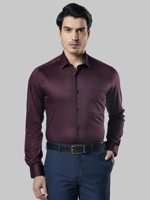 purple solid casual shirt - 17802731 - Very Small Image - 1