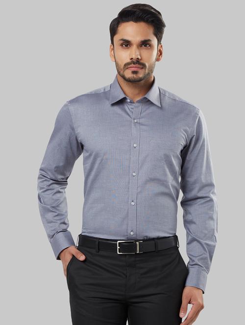 grey self design formal shirt - 17802742 - Very Small Image - 1