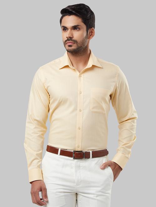 yellow self design formal shirt - 17802751 - Very Small Image - 1