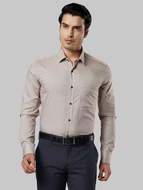 beige self design formal shirt - 17802841 - Very Small Image - 1