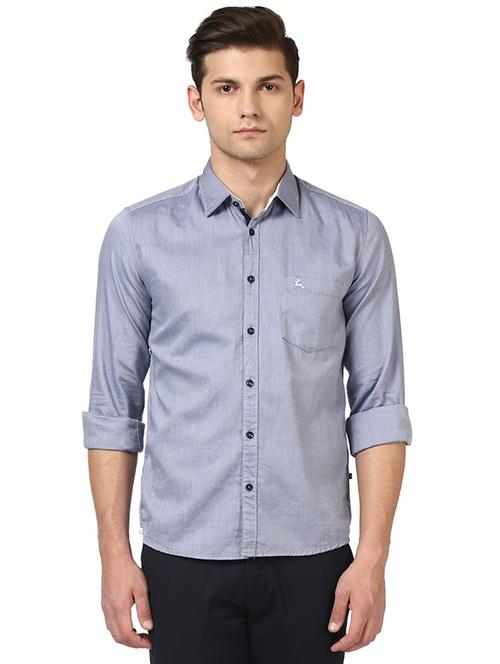 grey solid casual shirt - 17802855 - Very Small Image - 1