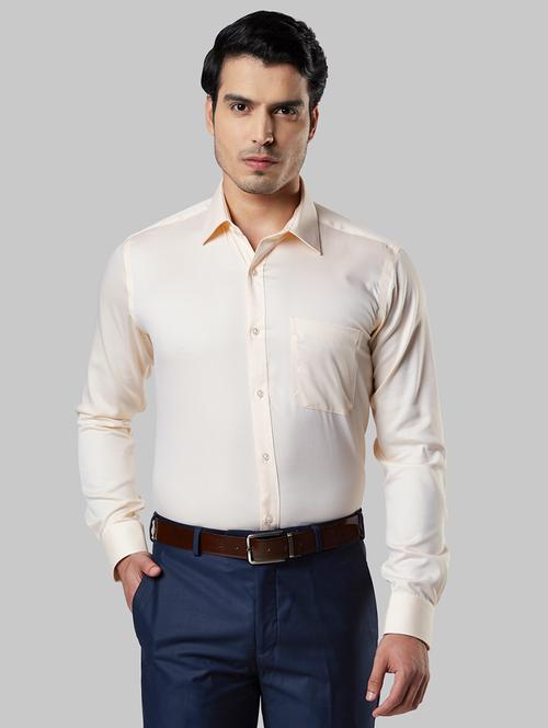 yellow self design formal shirt - 17802862 - Very Small Image - 1