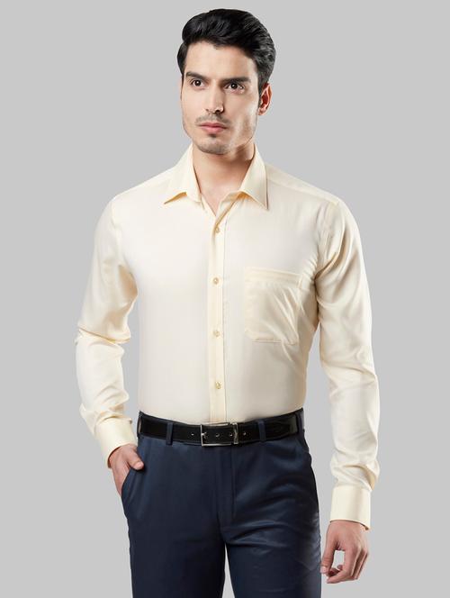 yellow solid formal shirt - 17802871 - Very Small Image - 1
