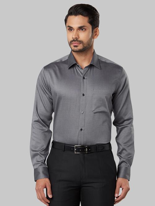 grey self design formal shirt - 17802879 - Very Small Image - 1
