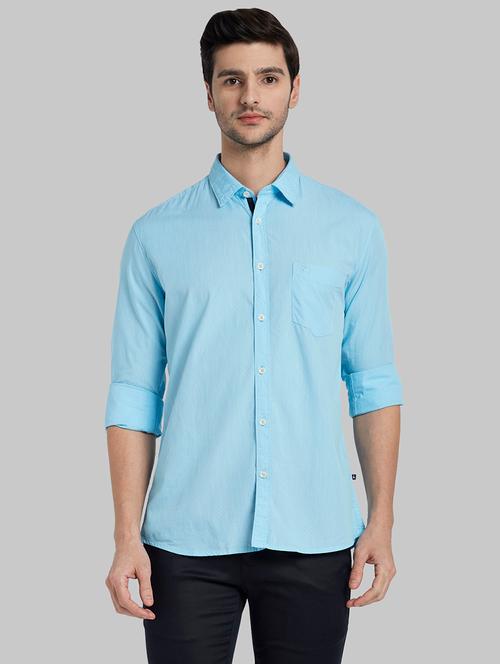 blue printed casual shirt - 17802889 - Very Small Image - 1