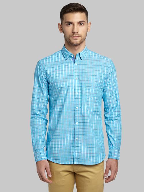 blue checkered casual shirt - 17802908 - Very Small Image - 1