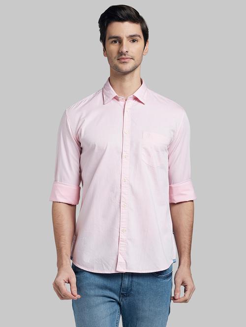 pink solid casual shirt - 17802940 - Very Small Image - 1