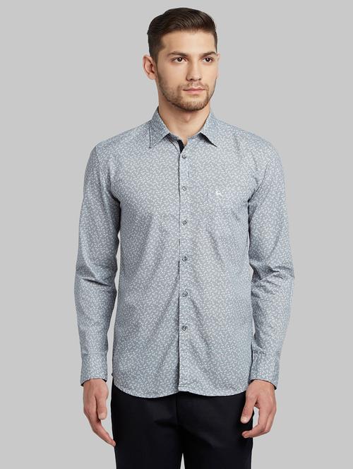grey printed casual shirt - 17802972 - Very Small Image - 1