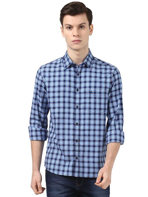 blue checkered casual shirt - 17803029 - Very Small Image - 1