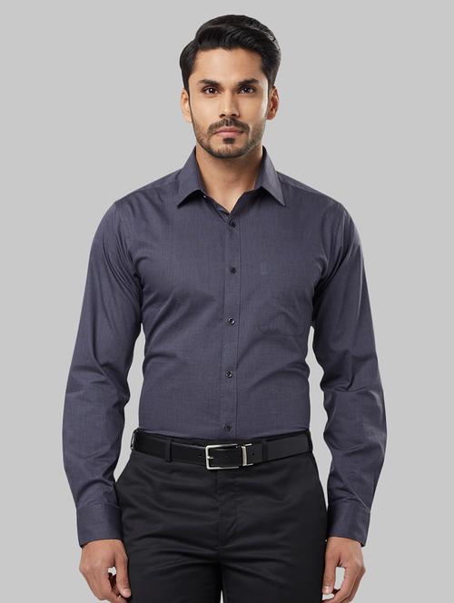 grey solid formal shirt - 17803071 - Very Small Image - 1