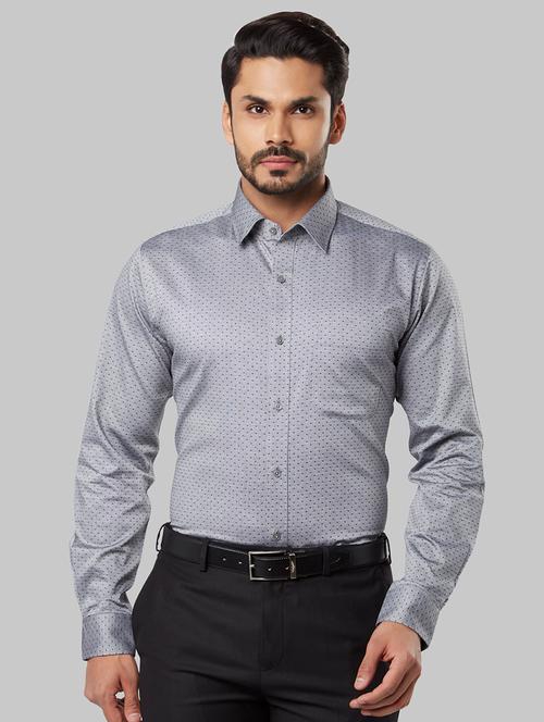 grey printed formal shirt - 17803134 - Very Small Image - 1