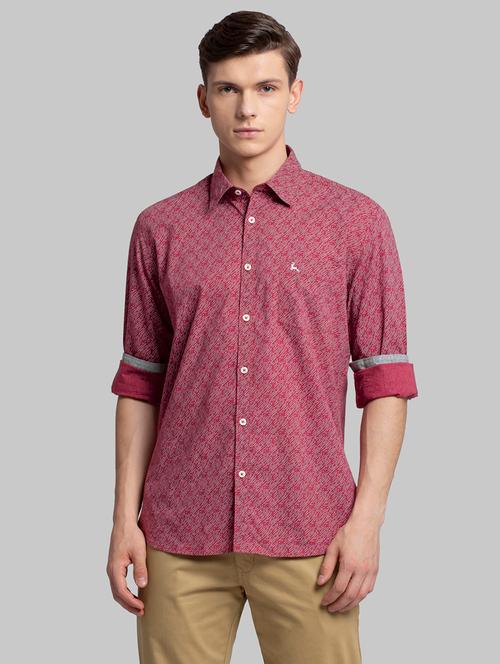 red printed casual shirt - 17803145 - Very Small Image - 1