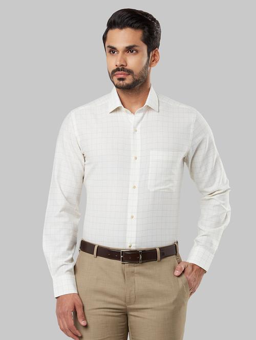 beige checkered formal shirt - 17803158 - Very Small Image - 1