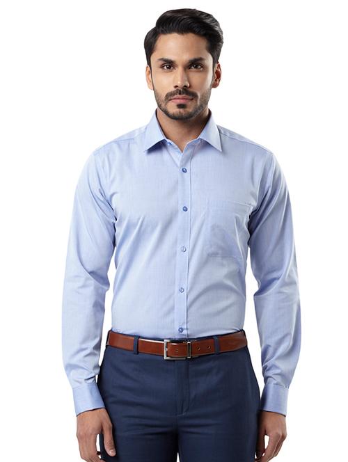 blue solid formal shirt - 17803181 - Very Small Image - 1