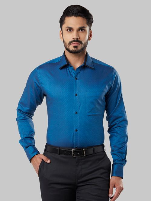teal green solid formal shirt - 17803236 - Very Small Image - 1