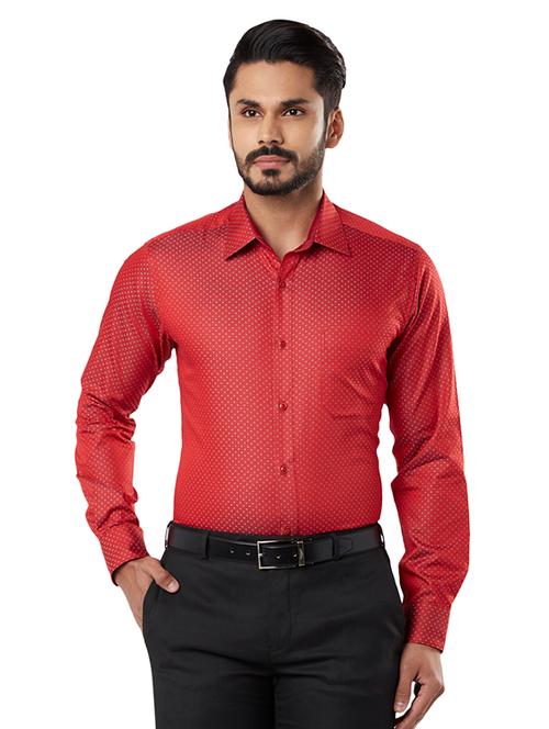 red printed formal shirt - 17803240 - Very Small Image - 1