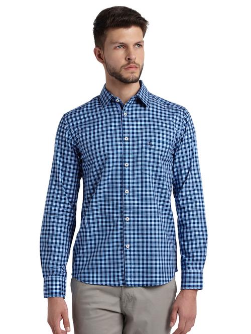blue checkered casual shirt - 17803325 - Very Small Image - 1