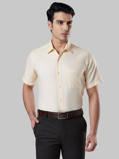 yellow self design formal shirt - 17803348 - Very Small Image - 1