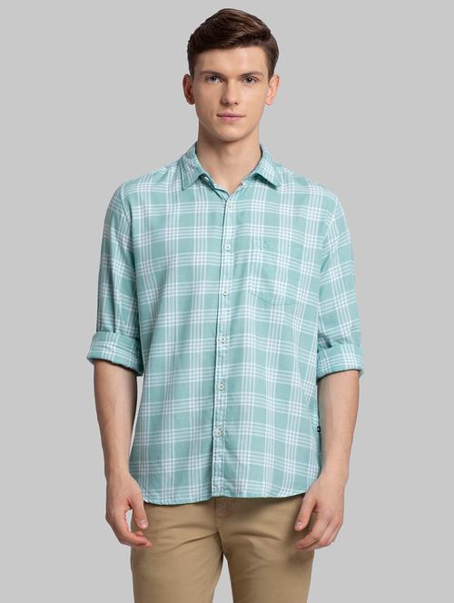 green checkered casual shirt - 17803354 - Very Small Image - 1