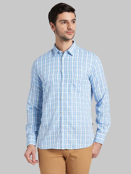 light blue checkered casual shirt - 17803364 - Very Small Image - 1