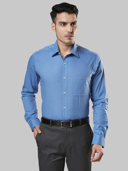 blue solid formal shirt - 17803409 - Very Small Image - 1