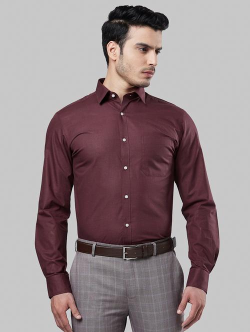 maroon self design formal shirt - 17803422 - Very Small Image - 1