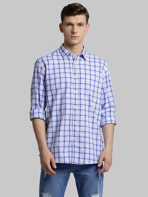 blue checkered casual shirt - 17803432 - Very Small Image - 1