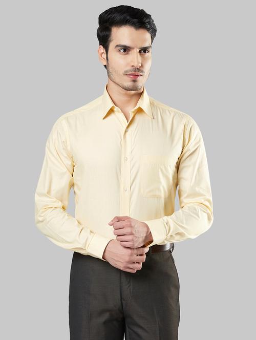 yellow solid formal shirt - 17803496 - Very Small Image - 1