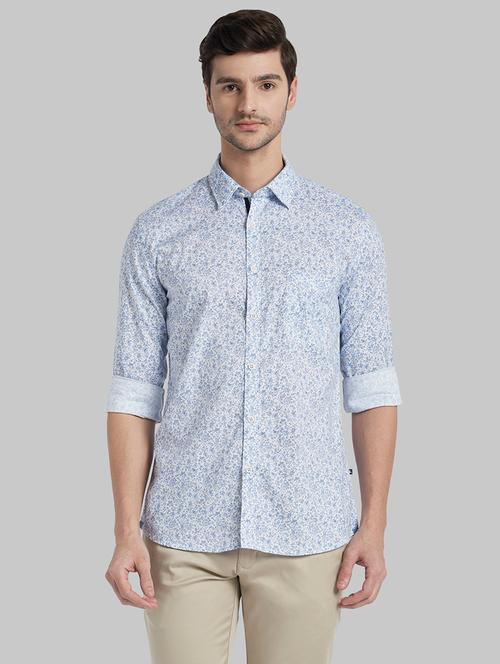 light blue printed casual shirt - 17803499 - Very Small Image - 1