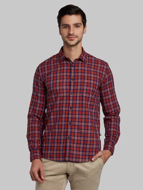 maroon checkered casual shirt - 17803596 - Very Small Image - 1