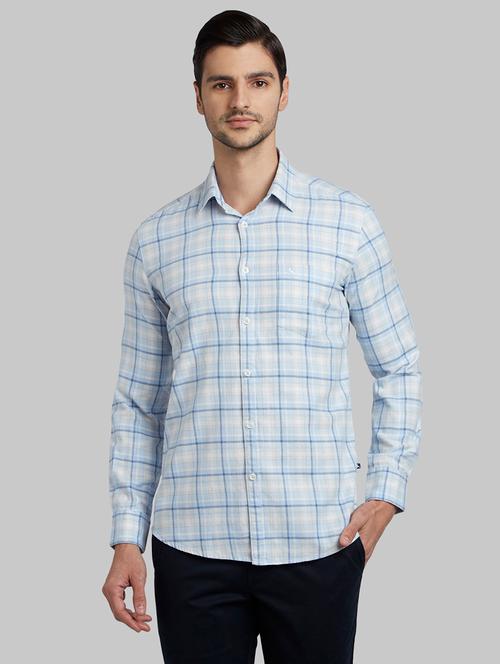 light blue checkered casual shirt - 17803616 - Very Small Image - 1