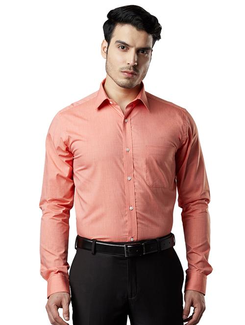 orange solid formal shirt - 17803648 - Very Small Image - 1