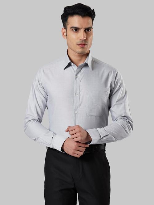 grey solid formal shirt - 17803761 - Very Small Image - 1
