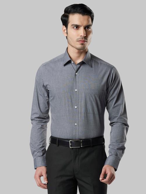 grey solid formal shirt - 17803822 - Very Small Image - 1